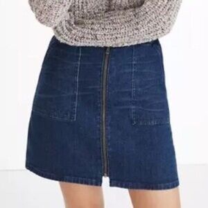 Madewell women's Denim Utility Zip Skirt Size 26